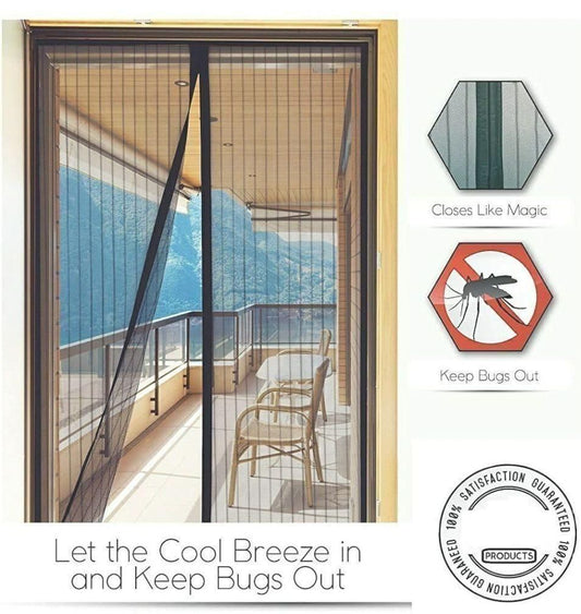 Custom Charm Premium Magnetic Mosquito Door Net Curtain with Magnets Reinforced Polyester